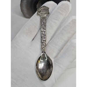 Vintage 800 Silver Greek Sculpture Spoon
